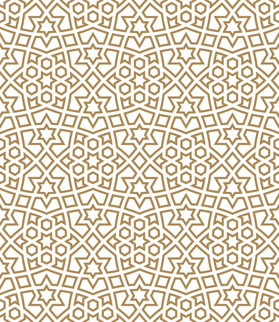 Seamless arabic geometric ornament in brown color.