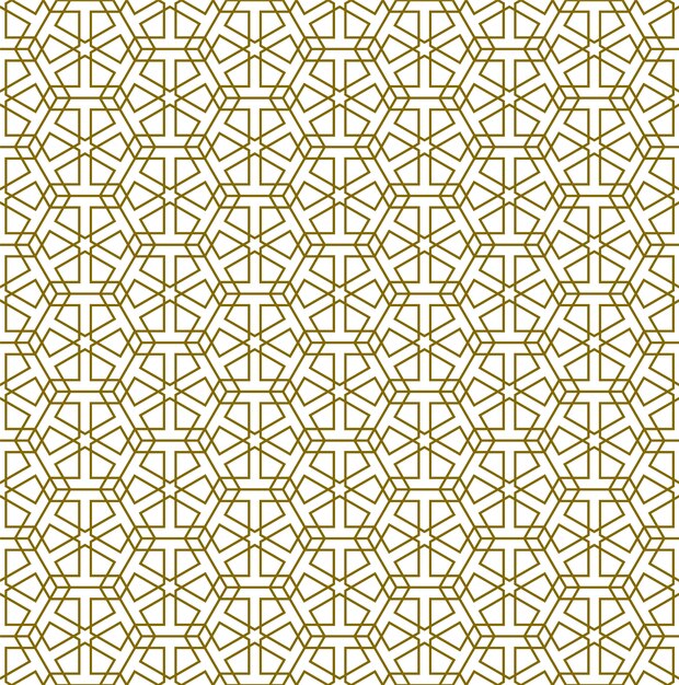 Seamless arabic geometric pattern in brown color.