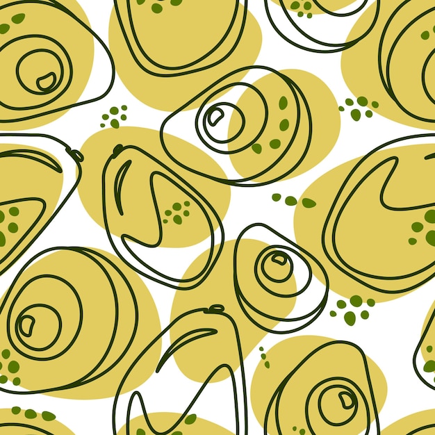 seamless avocado pattern a drawn avocado with abstract elements the fruit is drawn in a doodle