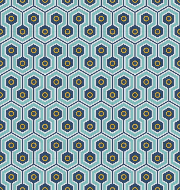 seamless background, cross hexagon round geometry pattern.