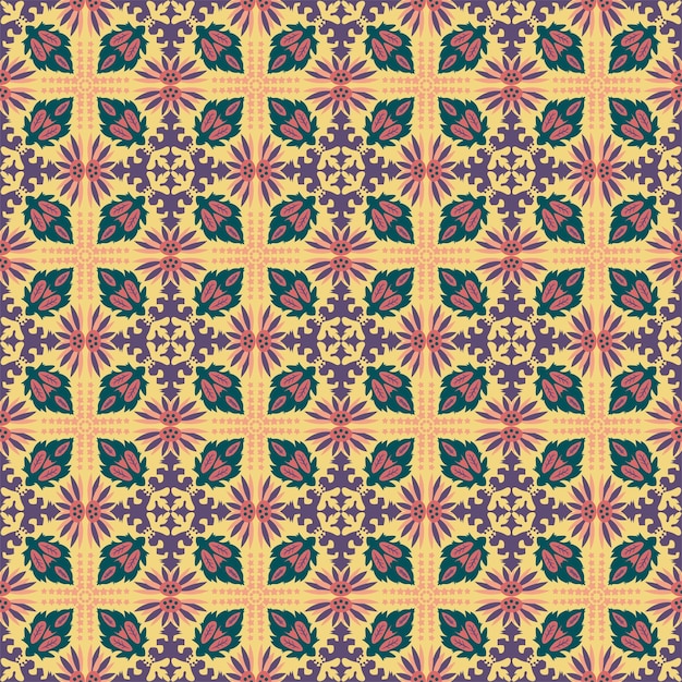 Seamless Background Retro Garden Nature Aboriginal Floral Damask Traditional Pattern Art