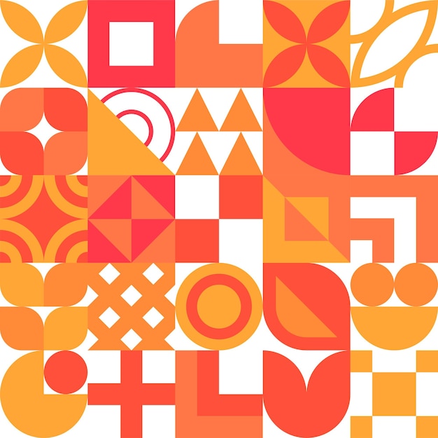 seamless bauhaus abstract vector background. retro geometric pattern. simple shapes mosaic.