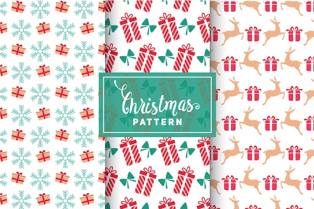 seamless christmas patterns. simple, minimalist designs. eps 10, vector objects.
