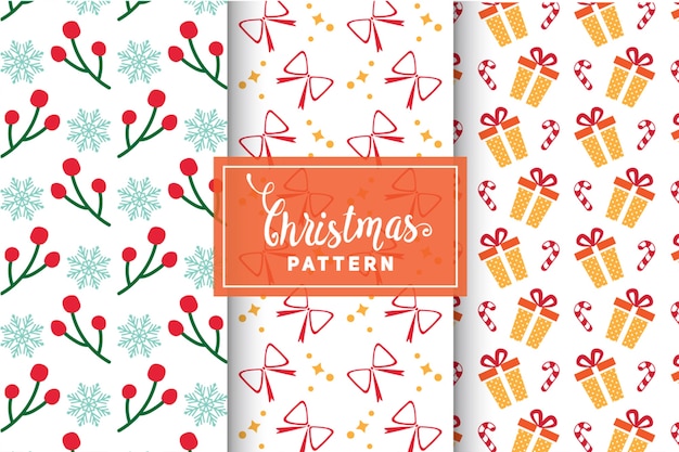 seamless christmas patterns. simple, minimalist designs. eps 10, vector objects.