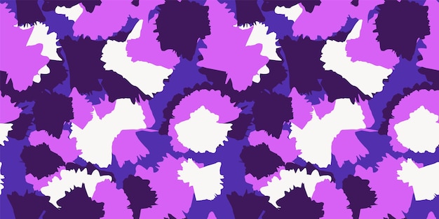 Seamless circular brush strokes pattern Vector hand drawn violet ebru effect Abstract geometric