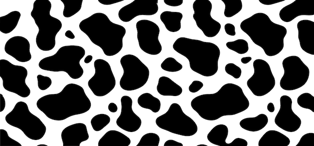 Seamless Cow Print Pattern or Cow Skin Fur Texture Vector
