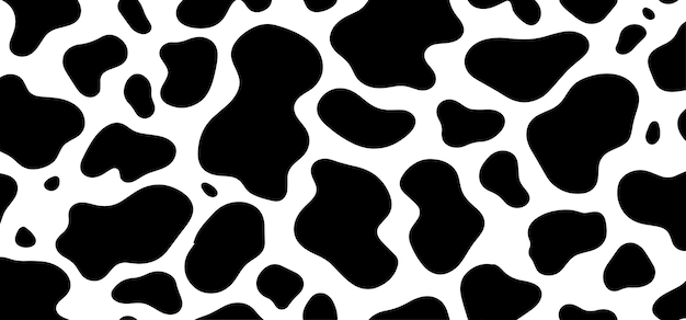 Seamless Cow Print Pattern or Cow Skin Fur Texture Vector