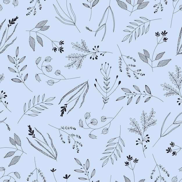 Seamless floral pattern on a dark background