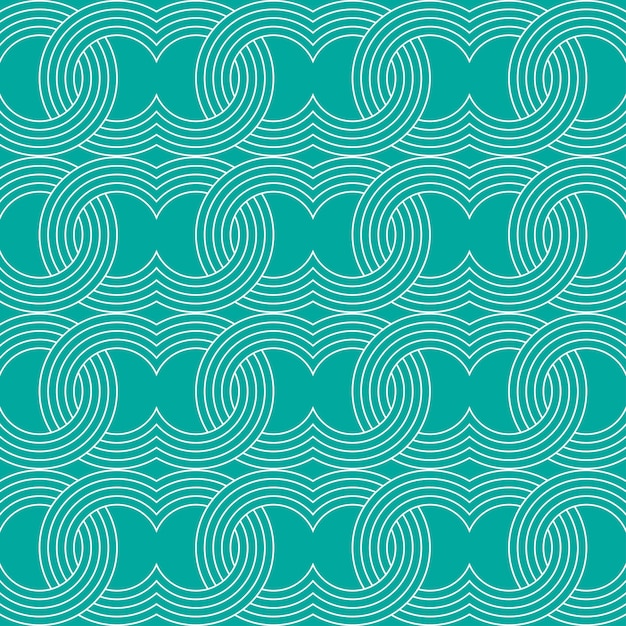 Seamless geometric circle line art pattern tile