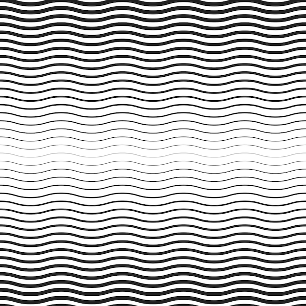 Seamless halftone background Black and white wavy pattern