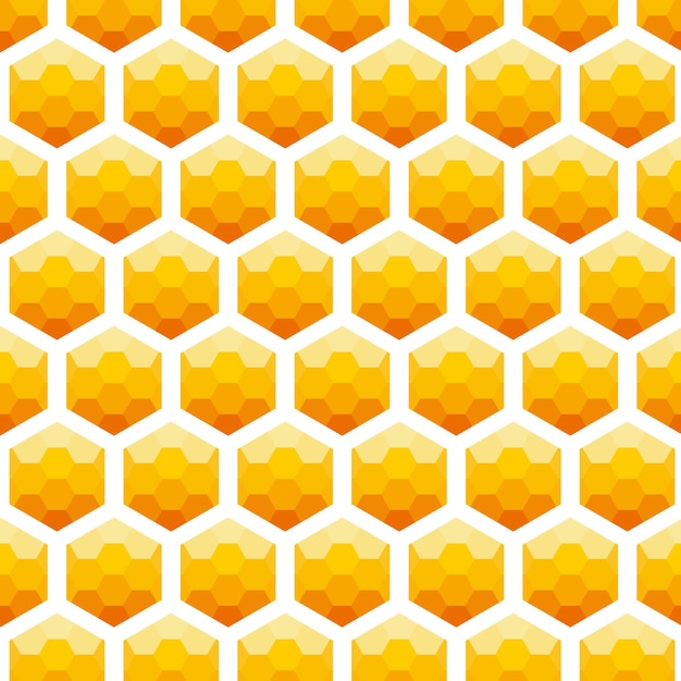 Seamless Honeycomb Pattern Background in Yellow and Orange