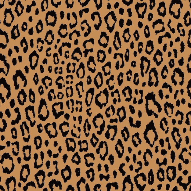 Seamless jaguar leopard cheetah panther skin pattern Animal beige and black background