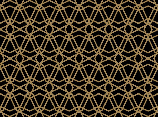 seamless linear pattern with crossing curved lines with gold colo