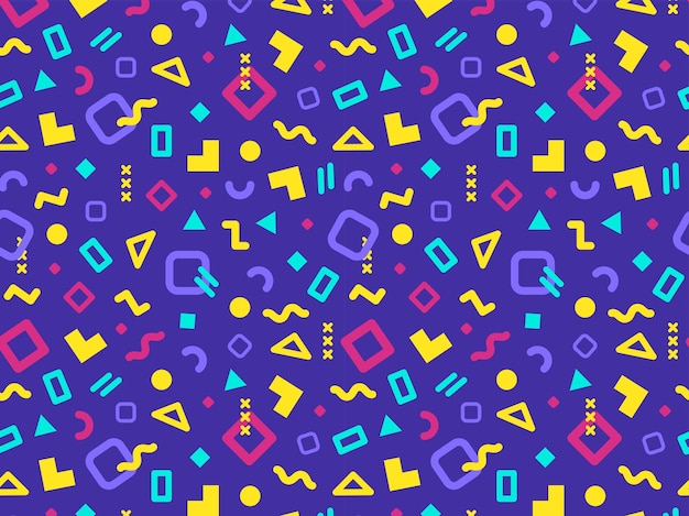 Seamless Memphis Pattern Retro Geometric Design