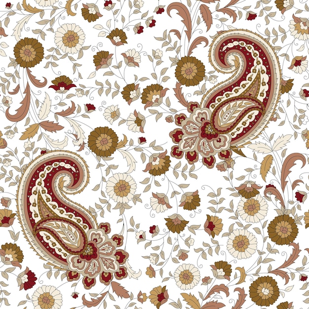 seamless paisley pattern on white background