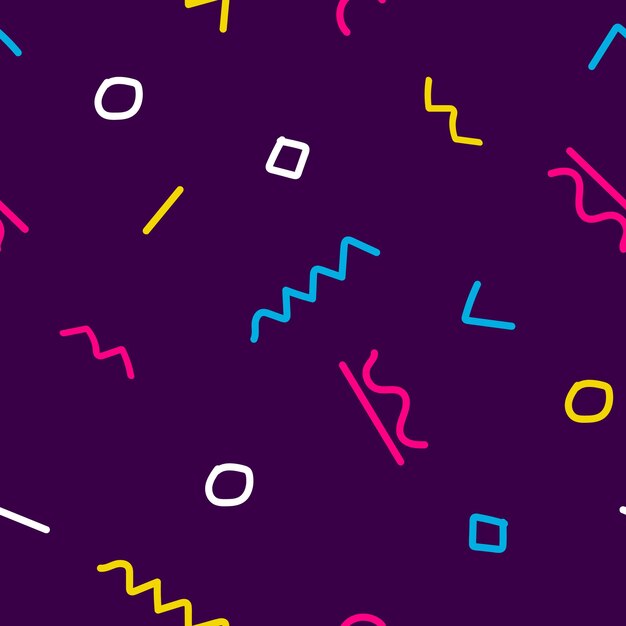 seamless pattern background with colorful cute vector memphis