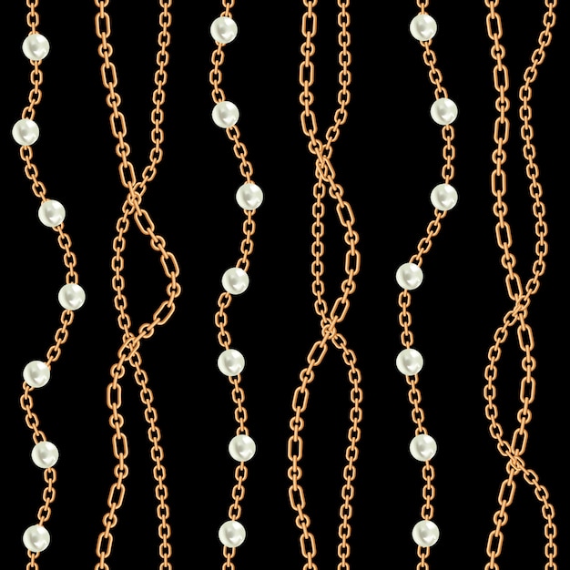 Seamless pattern background with pears and chains