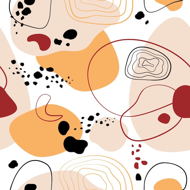 seamless pattern colorful abstract spots and lines artistic background of colored drops and dots