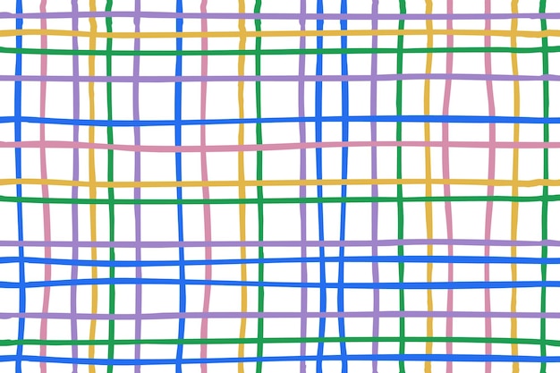 Seamless pattern of multicolored doodle lines on a white background