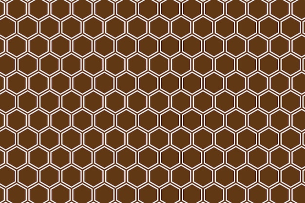 seamless pattern of the hexagons with brown and white geometric shapes