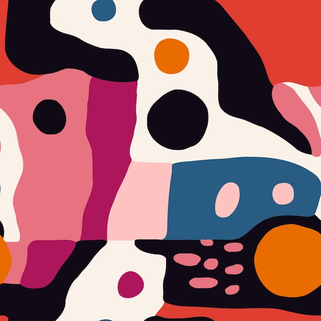 Seamless pattern with abstract shapes Hand drawn vector illustration