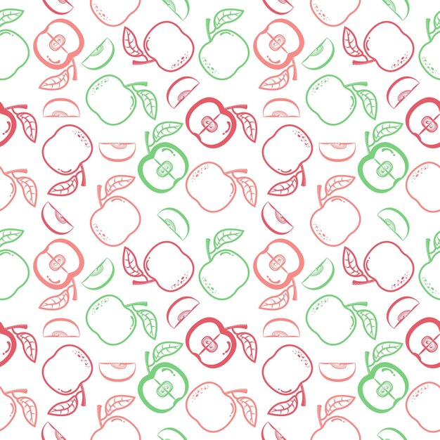 Seamless pattern with apples in cartoon style_Perfect for kids design_cover design and home textiles