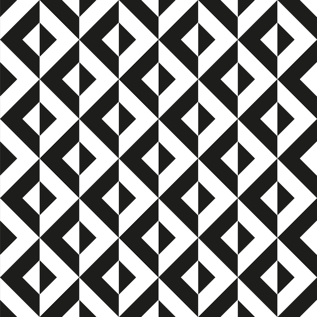 Seamless pattern with black and white rhombuses. Monochrome geometric print.