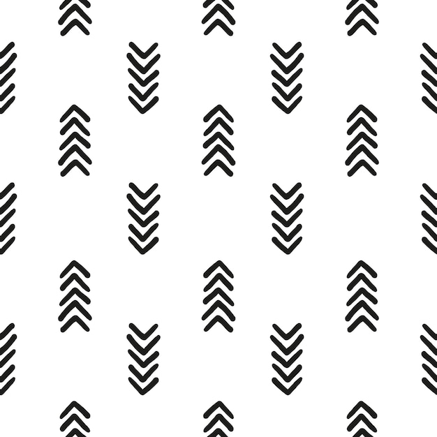 Seamless pattern with black arrowheads