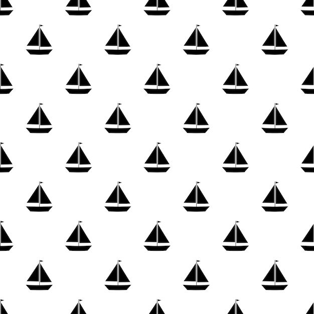 Seamless pattern with black boats. Cute and childish design for fabric, textile, wallpaper.