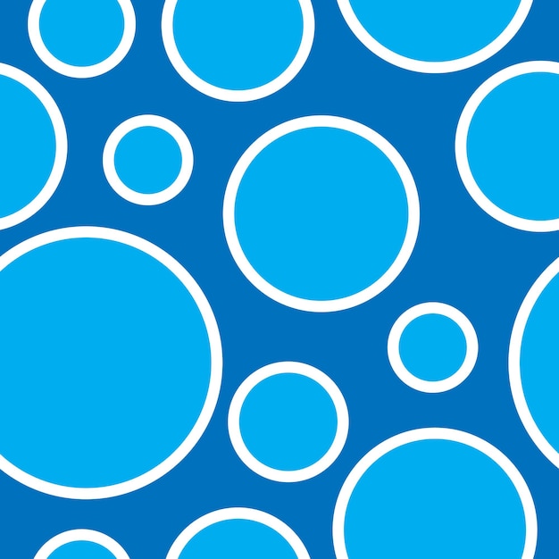 Seamless pattern with blue bubbles Geometric circular shapes design background Vector illustration