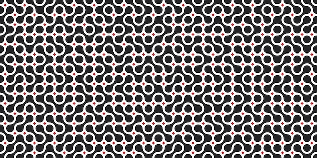 Seamless pattern with circle connect shape Metaball dots icon Integration technology symbols Abstract point movement Transition round blobs Vector texture illustration Isolated white background