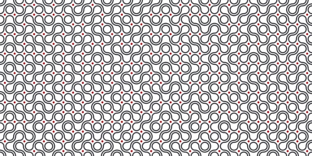 Seamless pattern with circle connect shape Metaball dots icon Integration technology symbols Abstract point movement Transition round blobs Vector texture illustration Isolated white background