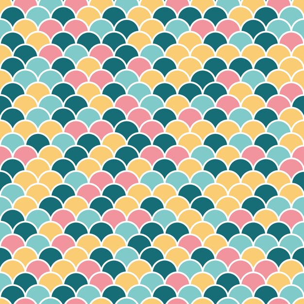 seamless pattern with colorful scallops