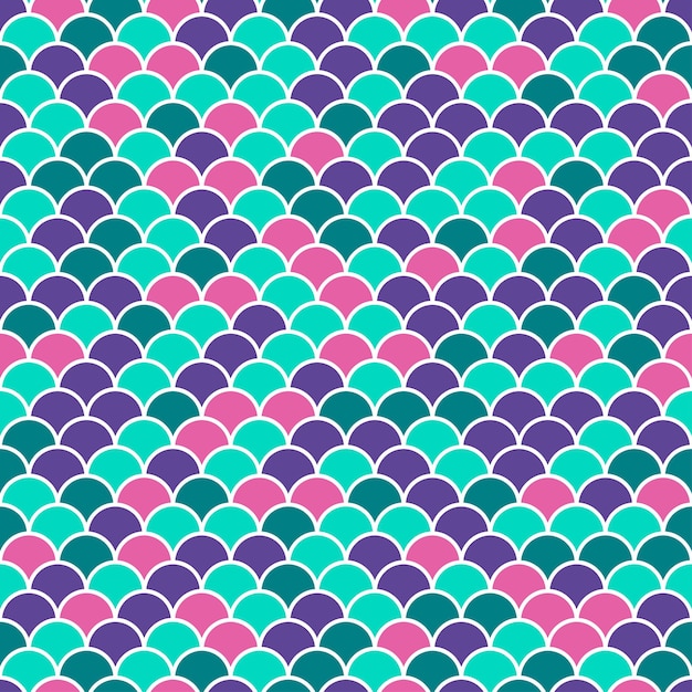 seamless pattern with colorful scallops