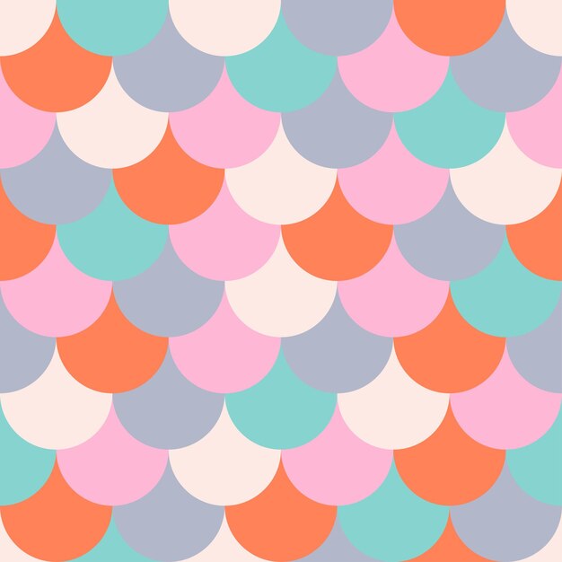 seamless pattern with colorful scallops
