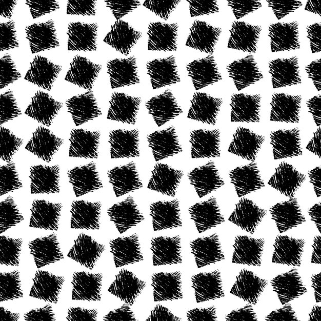 Seamless Pattern with hand drawn black scribble Smear Abstract grunge texture Vector illustration