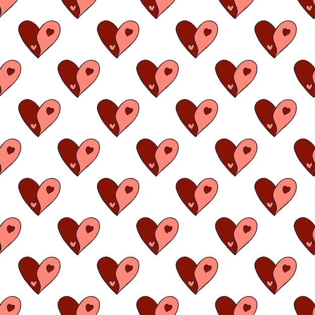 seamless pattern with hand drawn heart doodle for decorative print wrapping paper greeting cards and fabric