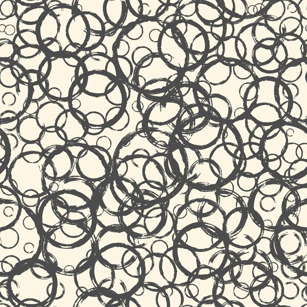 Seamless pattern with hand painted ink circles