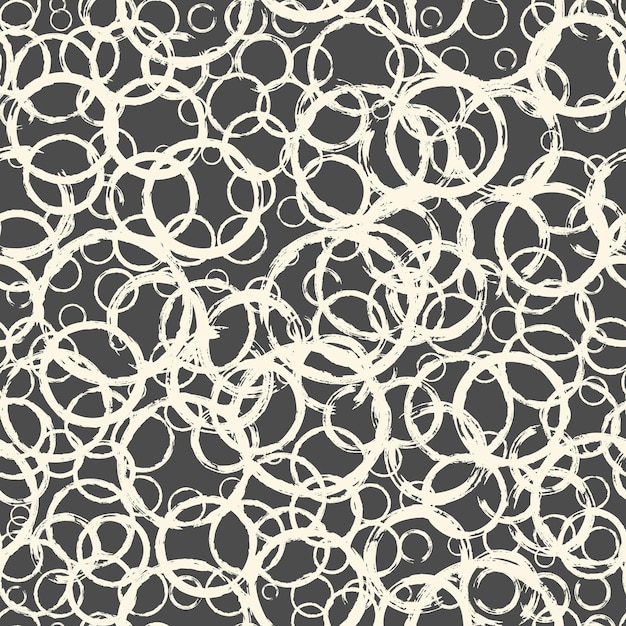 Seamless pattern with hand painted ink circles