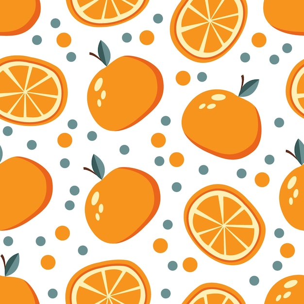 seamless pattern with oranges and dots