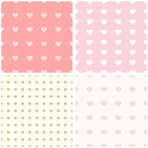 Seamless pattern with paper hearts Vector illustration
