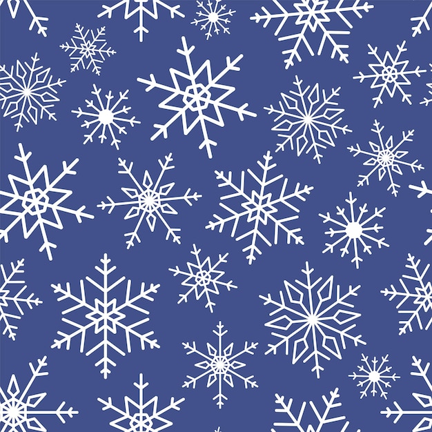 Seamless pattern with snowflakes on a blue background Winter seamless texture for wrapping paper textile wallpaper