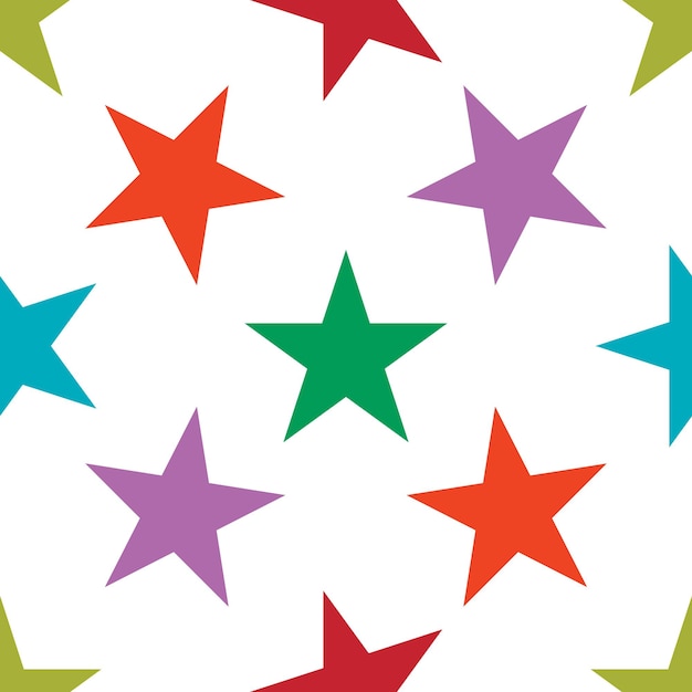 Seamless pattern with stars on white background