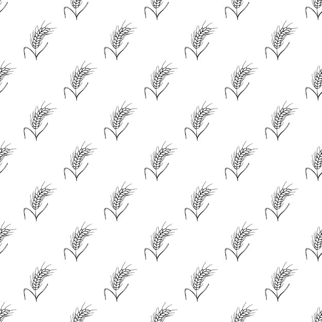 Seamless pattern with wheat doodle for decorative print wrapping paper greeting cards wallpaper and fabric
