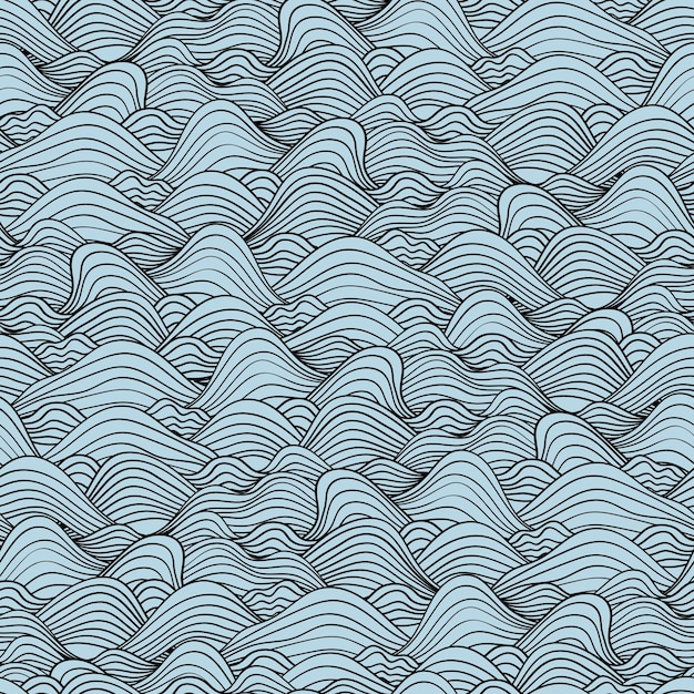 Seamless sea waves decorative pattern