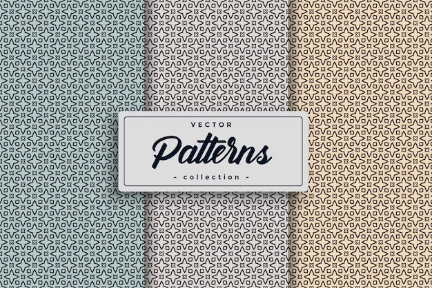 Seamless textile pattern set collection