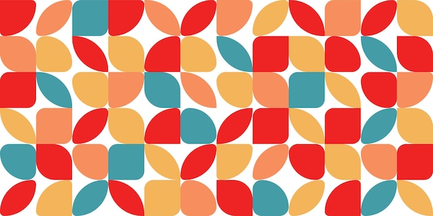 Seamless vector geometric color pattern background retro color background