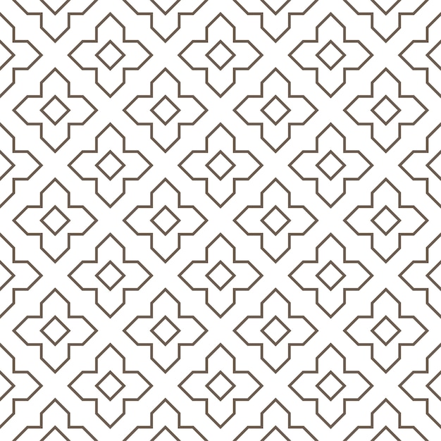 Seamless vector geometric pattern with abstract floral