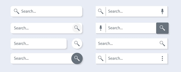 search bar for program and web site. search and navigation bar icon.  collection of search form for websites. .