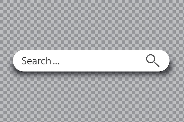 Search bar icon Magnifying glass symbol Text placeholder field Transparent UI vector